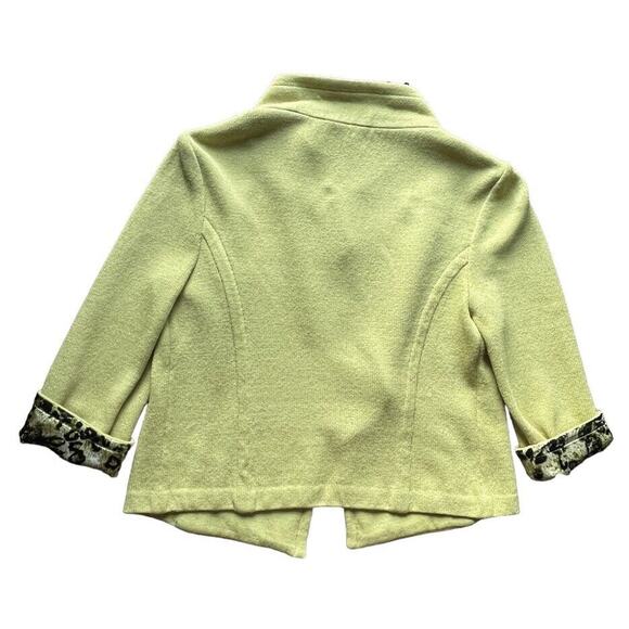 St John Blazer Women Sz 6 Lime Green Open Front Santana Knit Jacket Stunning USA - Picture 8 of 12